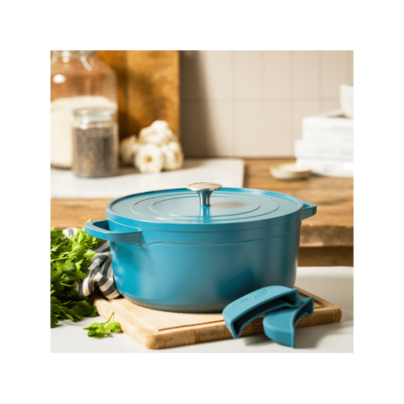 Dagelijkse Kost Stoofpot Aluminium 26cm Met Deksel Blauwgroen