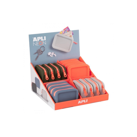 Apli Portemonnee Neon Silicone Assortiment 4 Kleuren