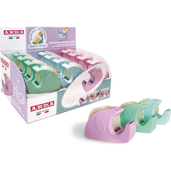 Arda Plakband Met Afroller 19mmx33m Assortiment 3 Kleuren