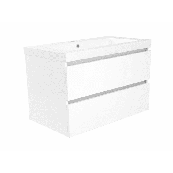 Vision Wastafel Kunstmarmer 80x46x5,5 Cm Glans Wit