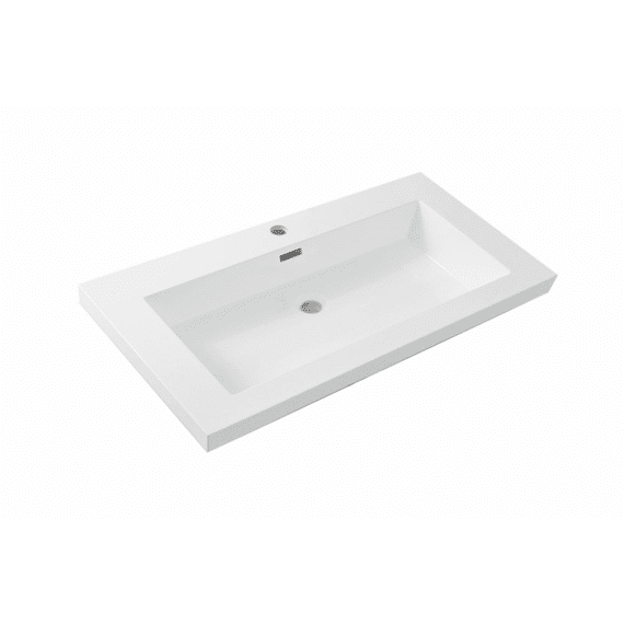 Vision Wastafel Kunstmarmer 80x46x5,5 Cm Glans Wit