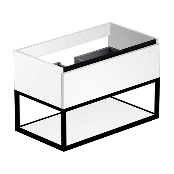 Style Onderkast 80x45x50 Cm 1x Lade Met Frame Mat Zwart - Mat Wit