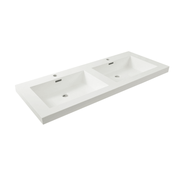 Vision Wastafel Kunstmarmer120x46x5,5 Cm Glans Wit