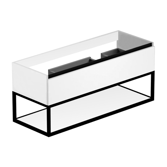 Style Onderkast 120x45x50 Cm 1x Lade Met Frame Mat Zwart - Mat Wit