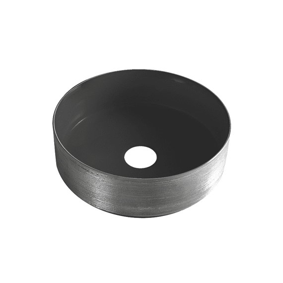 Mondri Waskom Rond 36 X 36 X 12 Cm Mat Zwart/gunmetal