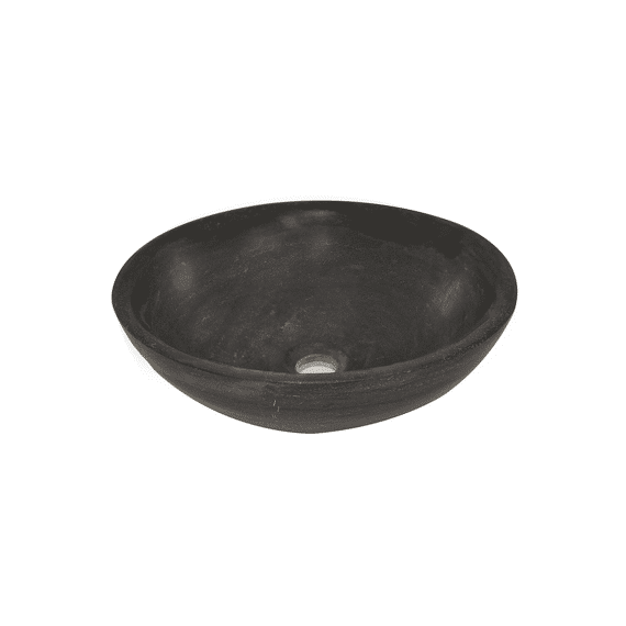 Raw Waskom Rond 40x14 Cm Hardsteen Gezoet