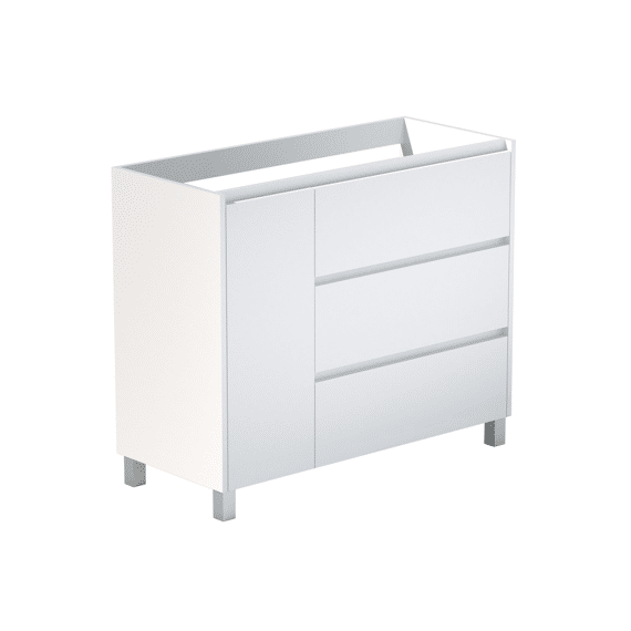 Palm Onderkast 100 Cm - Mat Wit 100 X 45 X 75,3+8 Cm