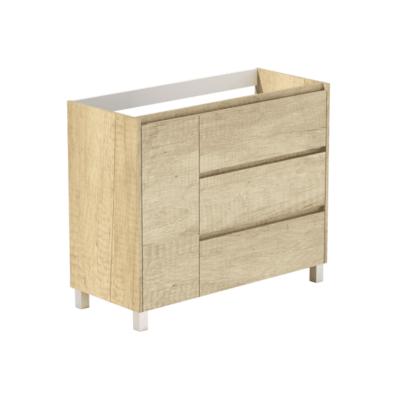 Palm Onderkast 100 Cm - Licht Eiken 100 X 45 X 75,3+8 Cm