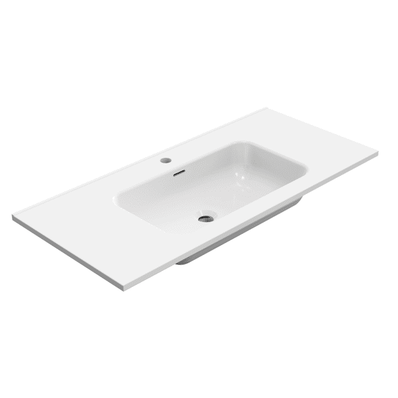 Palm Wastafel Porselein 100 Cm - Wit 101 X 46 X 1,7 Cm