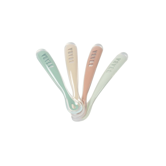 Beaba Lepel Siliconen 1ste Leeftijd 4pack Naturel