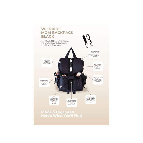 Wildride Luiertas Backpack Recycled Black