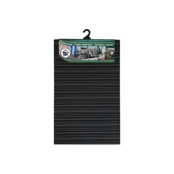 Infinity Loopmat 50x80cm Zwart Gestreept Hanger