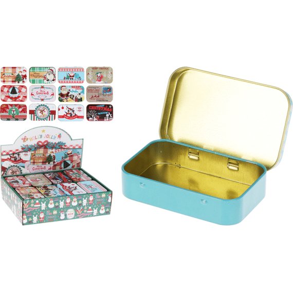 Voorraadblikje  Kerst 95x60x20mm Assortiment