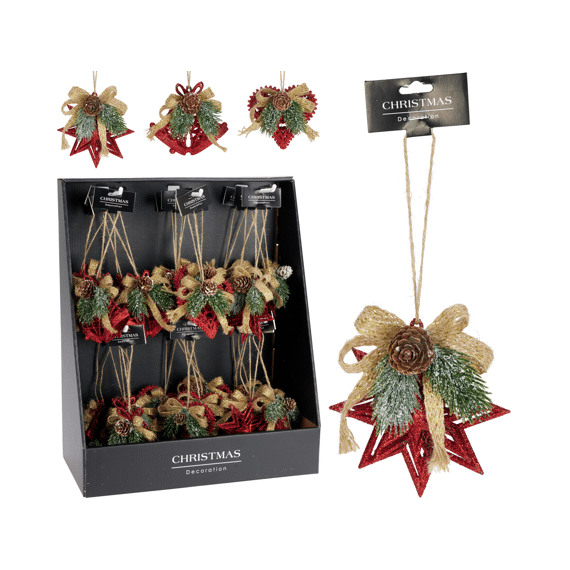 Ornament Bow 3 Assortiment Prijs Per Stuk Rood 11cm