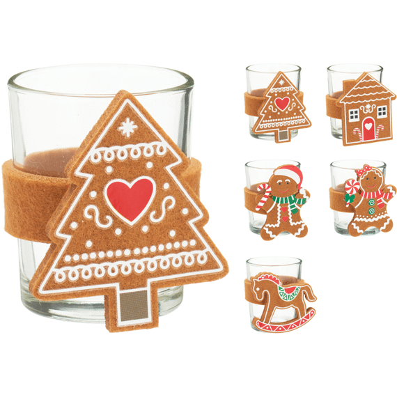 Theelichthouder Koekje 7cm Assortiment