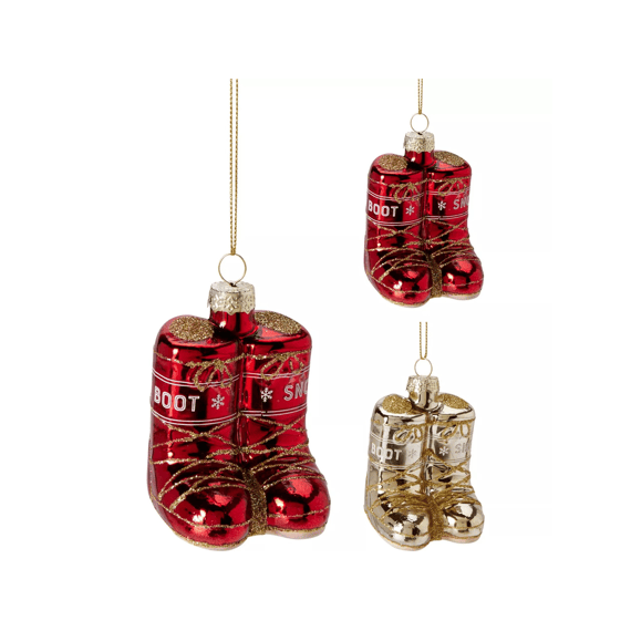 Sneeuw Schoen Hangdeco 5x6cm 3 Assortiment