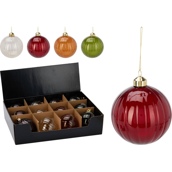 Kerstbal Glas 10cm Per Stuk/Per Kleur