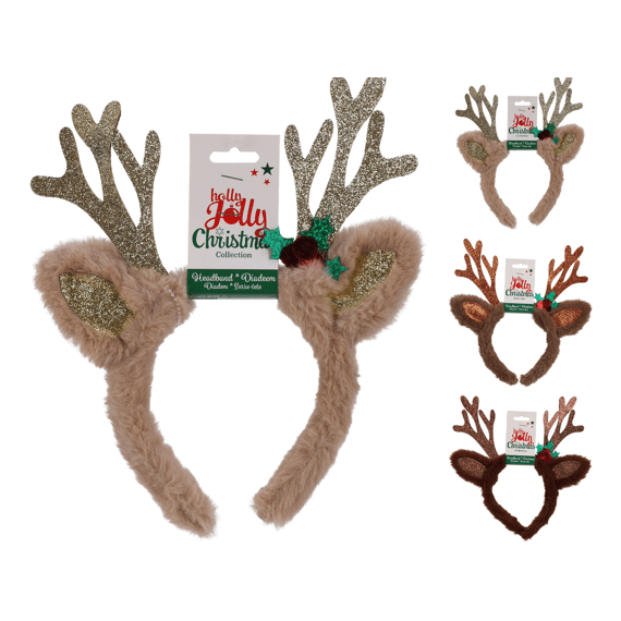 Diadeem Rendier Gewei 30cm Assortiment