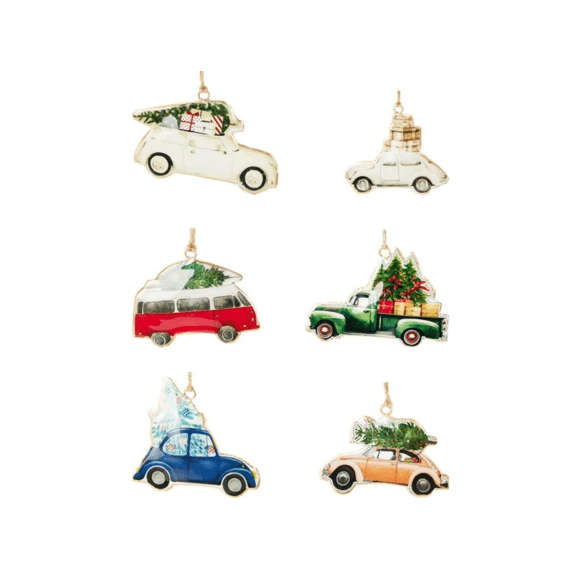 Hanger Kerst Auto 10cm Per kleur/Per stuk