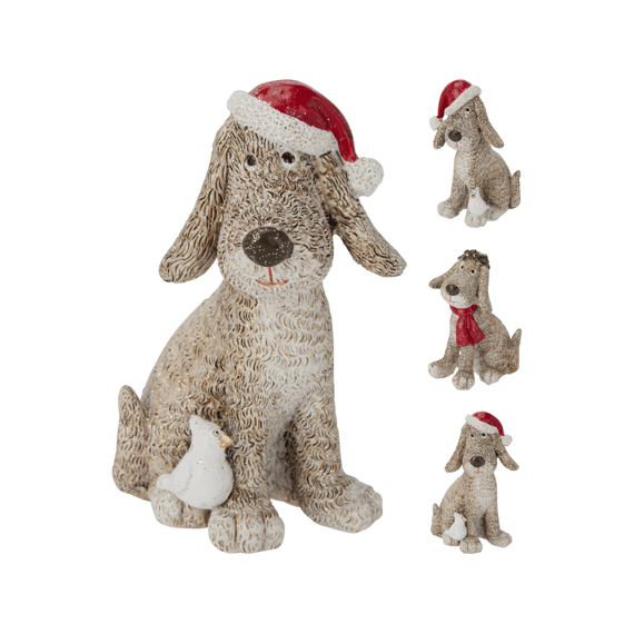 Hond Zittend Deco 115mm Assortiment