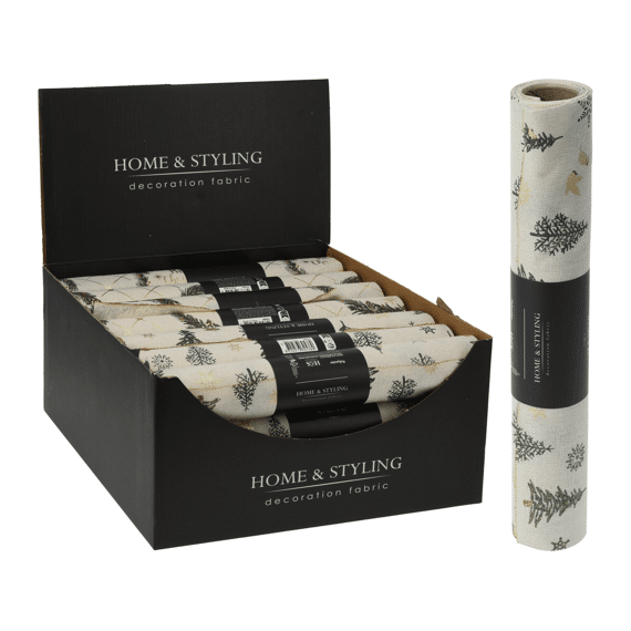 Decostof 28x200cm Kerstprint