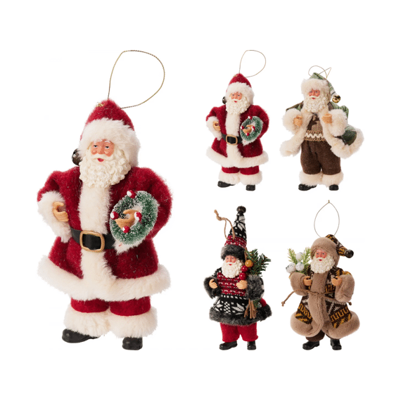 Kerstman Ornament 18cm 4 Kleuren Assortiment