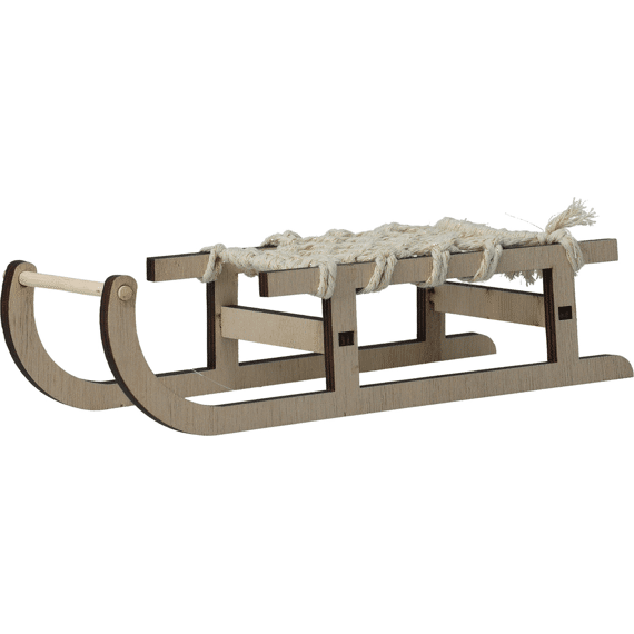 Houten Slee Met Touw 25cm