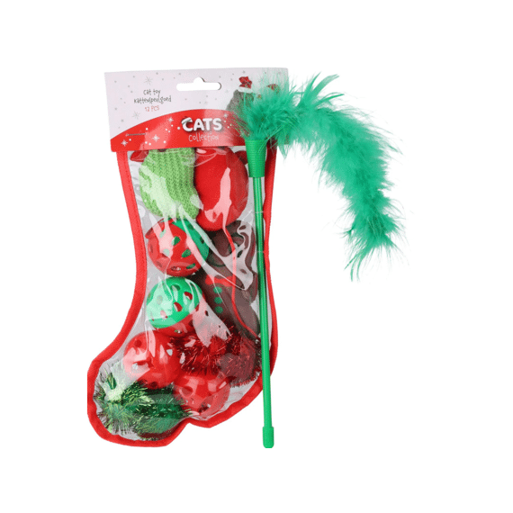 Kattenspeelgoed 12sts In Kerstsok Assortiment