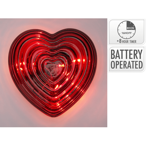 Hart Met Led 12cm Rood