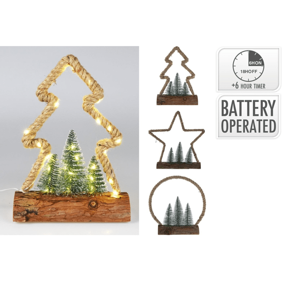 Kerstfiguur Jute 30led 3ass