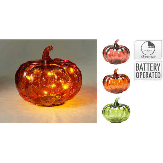 Pompoen Met Led 13cm Assortiment