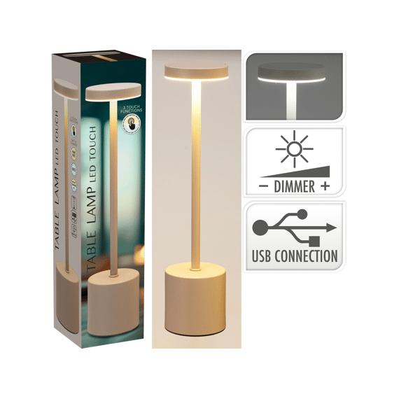 Tafellamp 8x34cm Cream