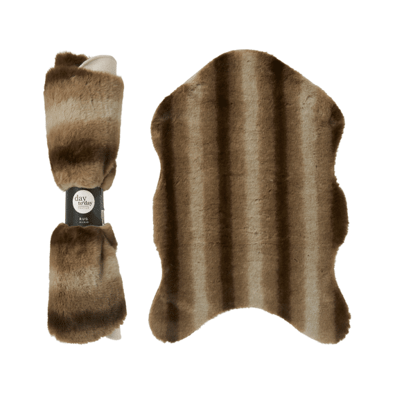 Kleedje Bont 90x60cm Bruin Gestreept