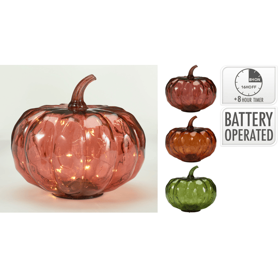 Pompoen Met Led 17cm Assortiment