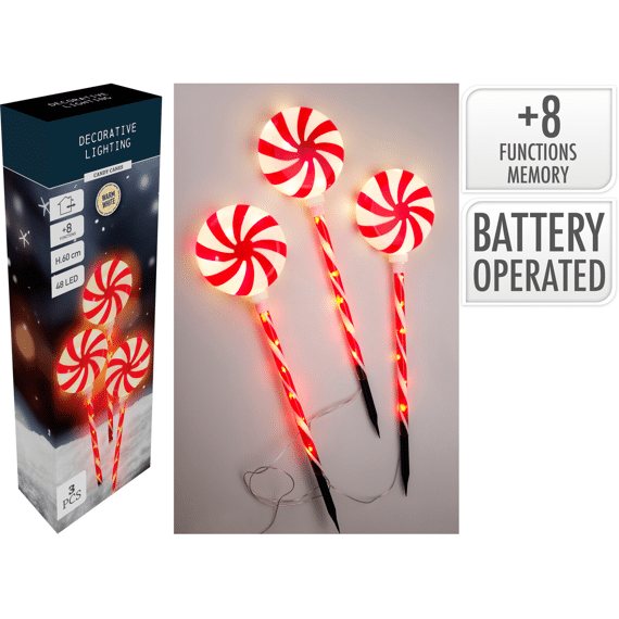 Tuinsteker 3sts 48 Leds Warm White