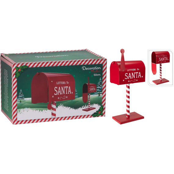 Mailbox Kerst Deco Rood 50cm