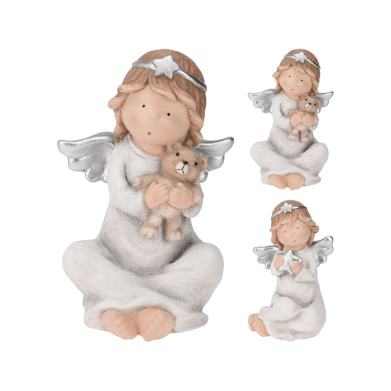 Engel Zittend Zilver Assortiment