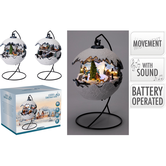 Kersttaffareel In Bal Led 24cm