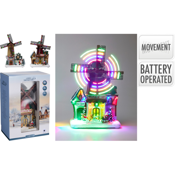 Windmolen Kerst 285mm Led Assortiment