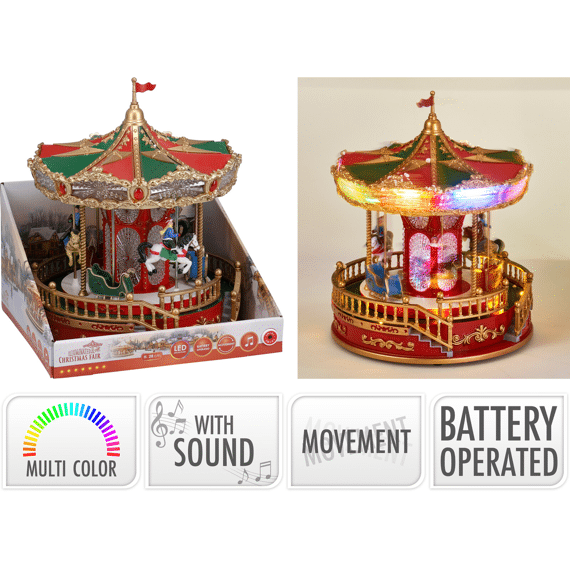 Kersttafareel Carousel Led 28cm