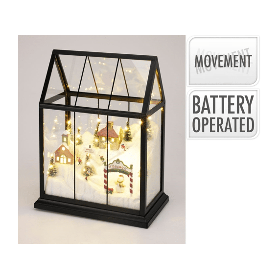 Huis Van Glas Met Led En Winte