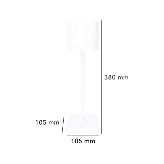 Herlaadbare Tafel Lamp Wit 175lm 2000-4000k Ip54 Dimm.