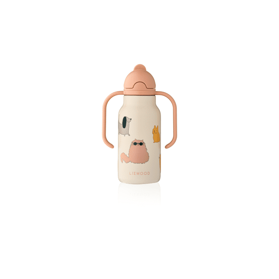 Liewood Kimmie Drinkfles 250ml Cats And Dogs/sandy