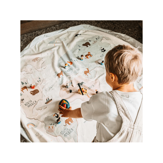 Play And Go 2 In 1 Speelmat Worldmap Colour