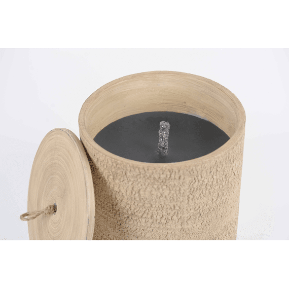 Sandklippe - Cilinderkaars In Pot + Deksel Cement - Ø24,5xh25~26,5cm