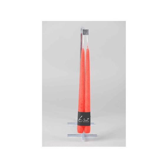 Luz Your Senses Velours - Koppel Tafelkaarsen  - Kerstrood - Ø2,2xl30cm