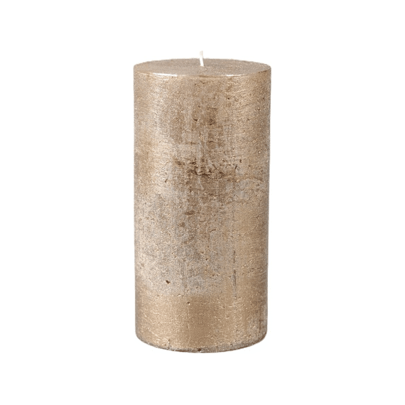Luz Your Senses Rustic Metal - Cilinderkaars - Antiek Goud - Ø7xh20cm