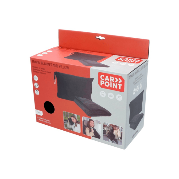 Carpoint Reisdeken & Reiskussen Zwart 2 In 1