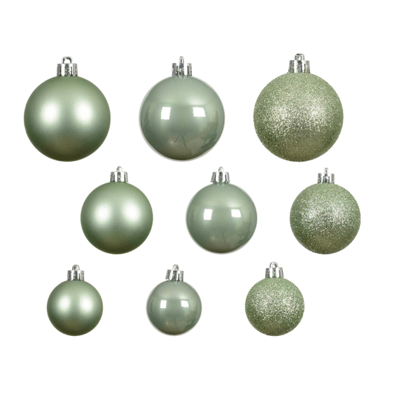Decoris Kerstballen set Polystyreen Mix 6cm Matcha Green