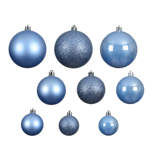 Decoris Kerstballen Set Polystyreen Mix 6cm Sky Blue 30 stuks